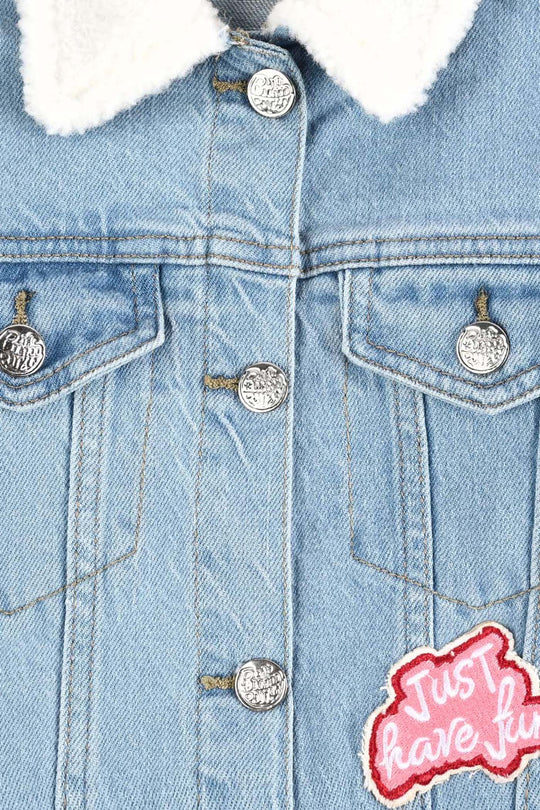 Girls Denim Stretch Jacket Just Have Fun-LT.Blue