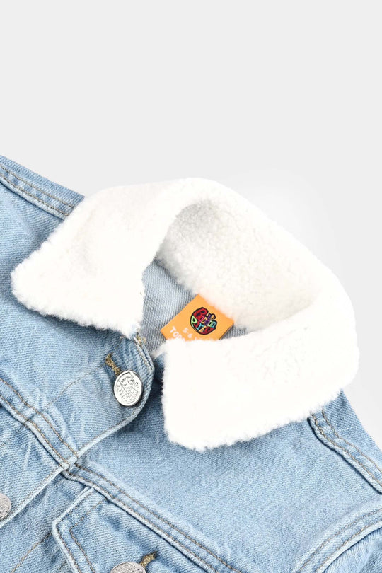 Girls Denim Stretch Jacket Just Have Fun-LT.Blue