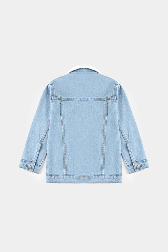 Girls Denim Stretch Jacket Just Have Fun-LT.Blue