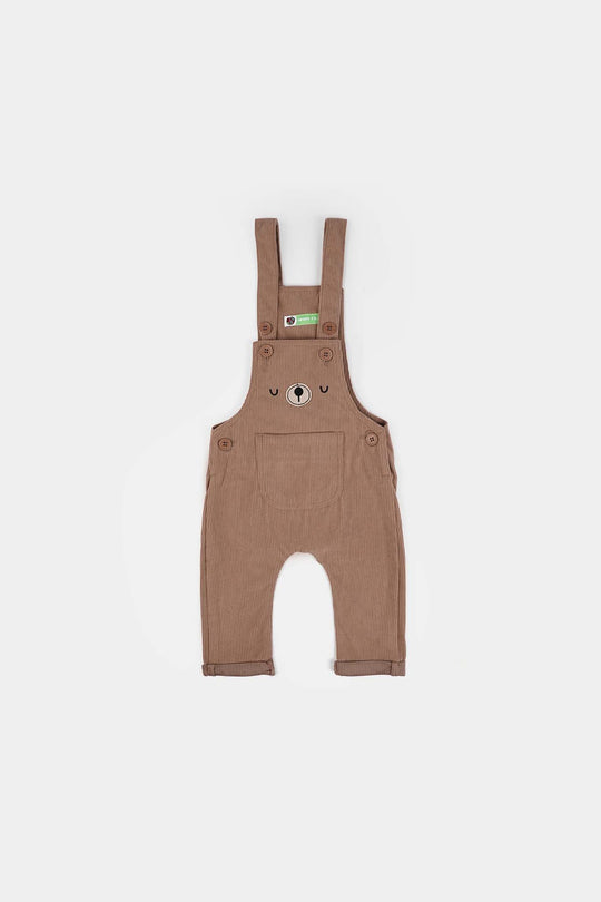 Infant Boys Corduroy Dangri Bear-BROWN