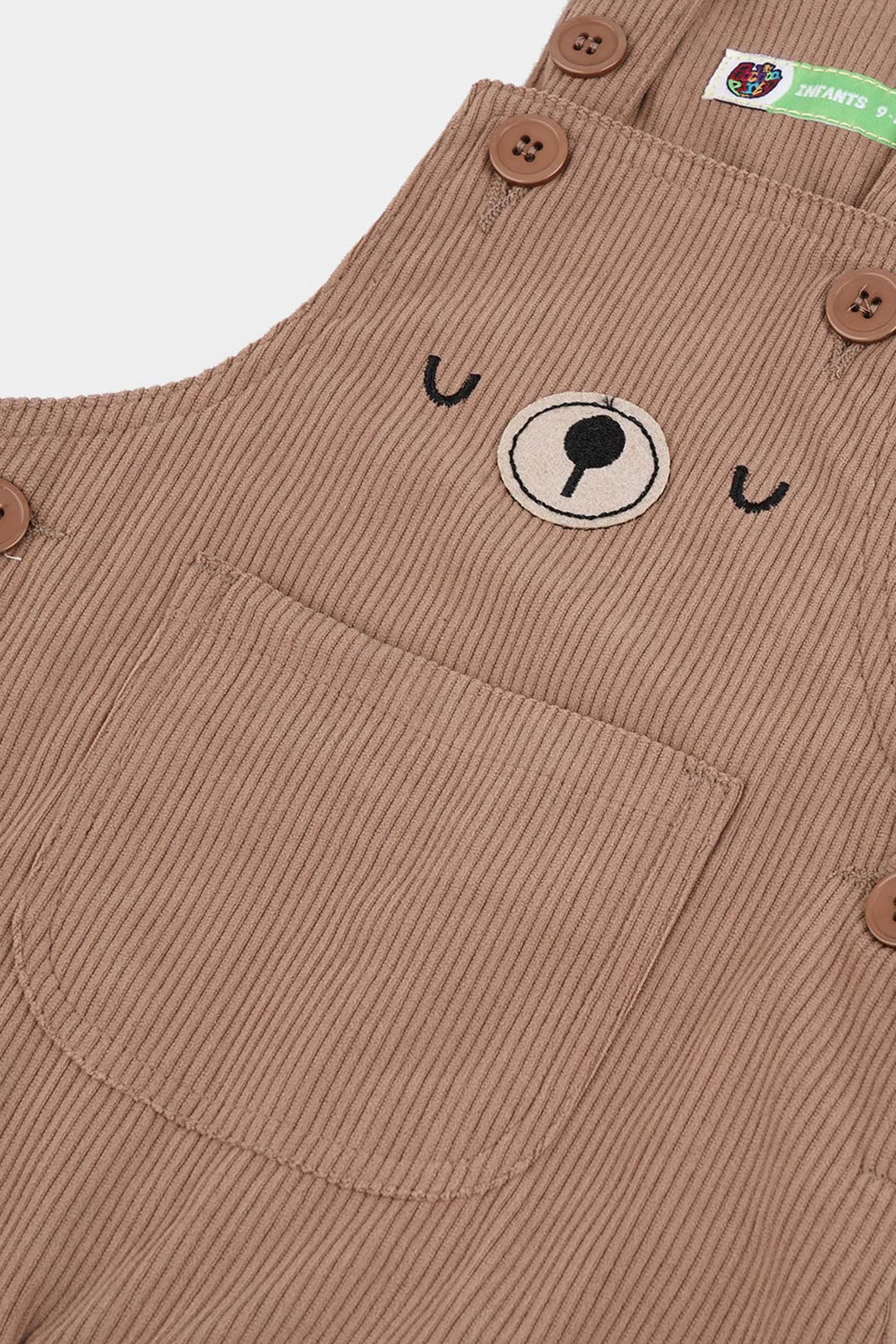 Infant Boys Corduroy Dangri Bear-BROWN
