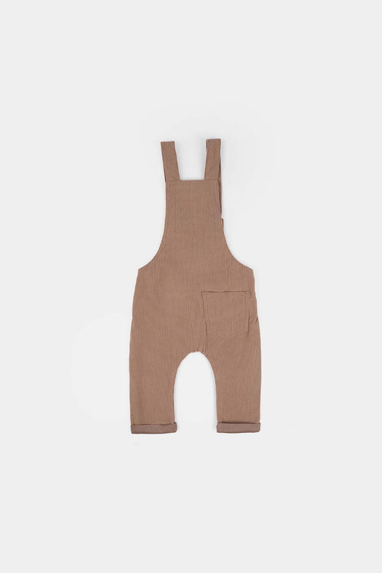 Infant Boys Corduroy Dangri Bear-BROWN