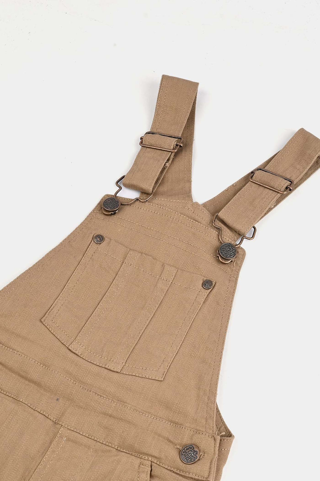 Boys Denim Stretch Dangri Panel-BROWN