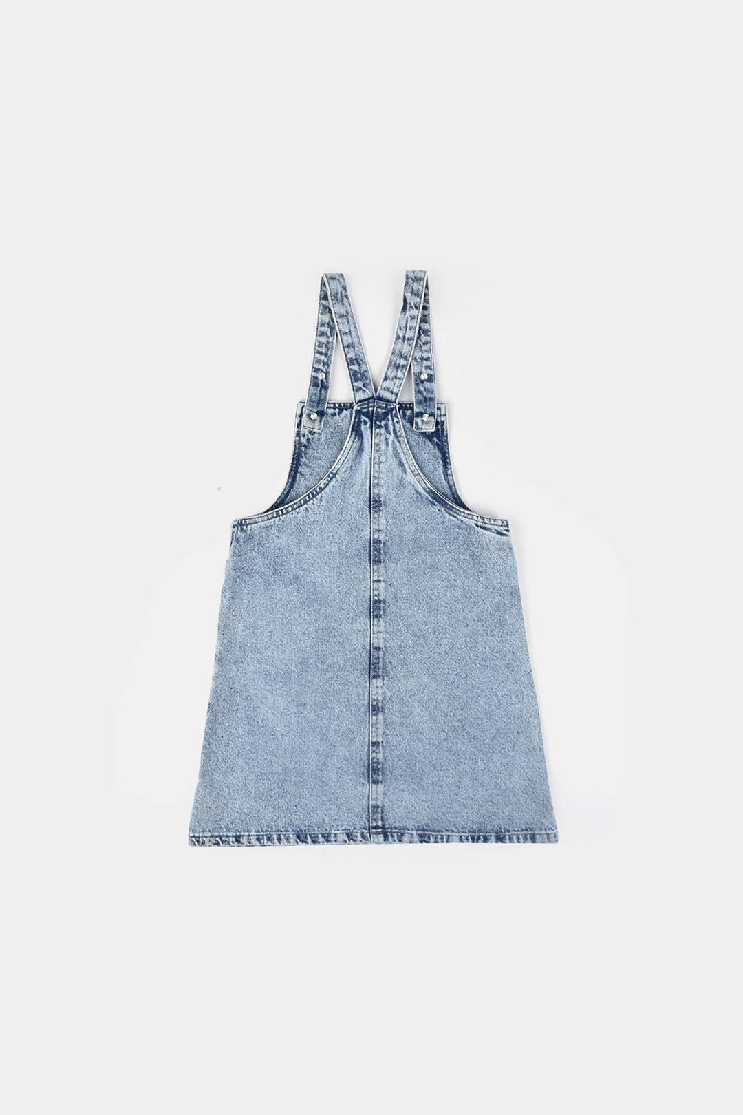 Girls Denim Stretch Over All Minnie mouse-BLUE