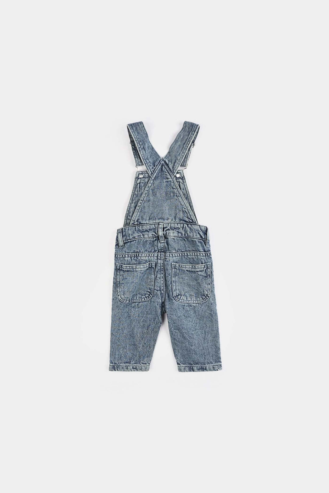 Infant Boys Denim Stretch Dangri Smiley-Blue