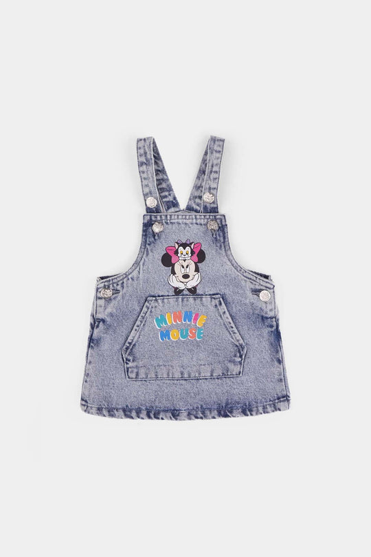 Infant Girls Denim Stretch Over All -BLUE