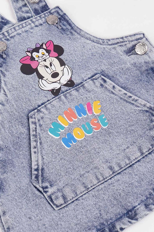 Infant Girls Denim Stretch Over All -BLUE