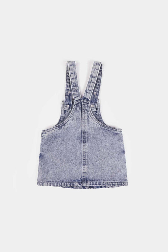 Infant Girls Denim Stretch Over All -BLUE