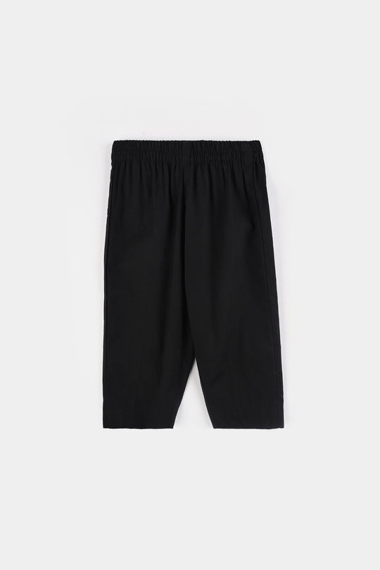 Infant Boys Cotton Poplin Kurta Pajama (Studs)-BLACK