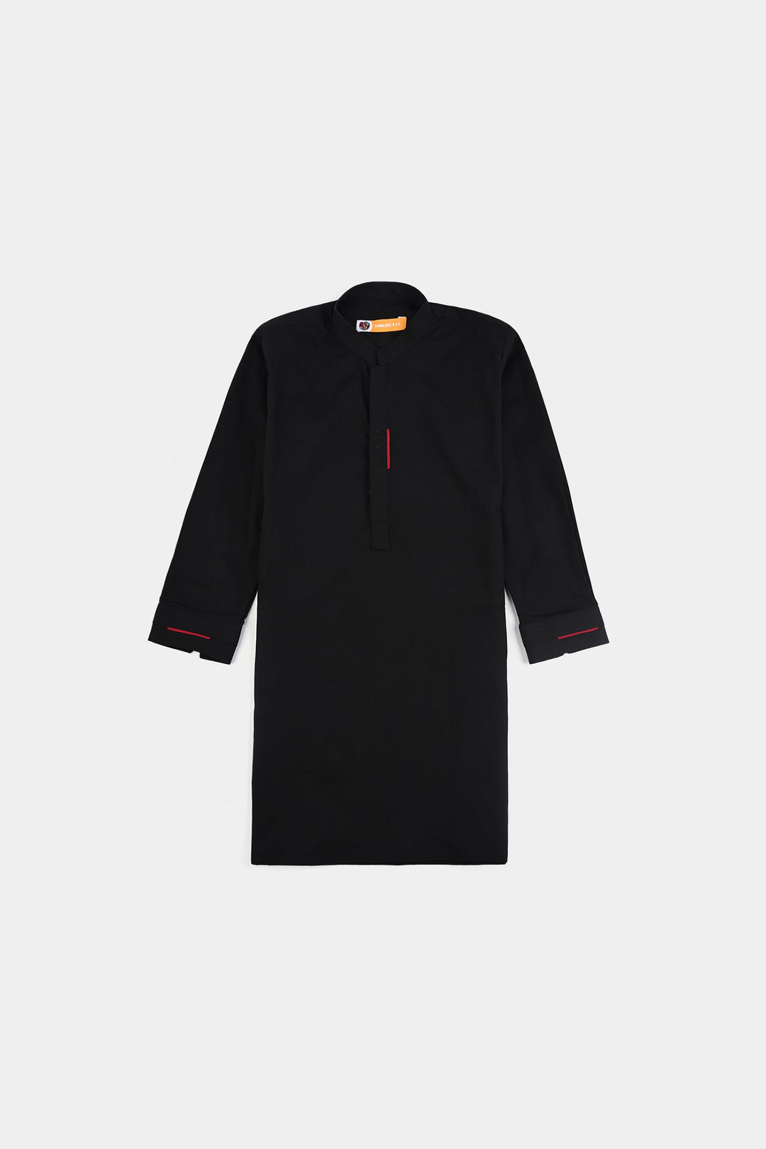 Boys Cotton Poplin Kurta Pajama (Black Studs)-BLACK