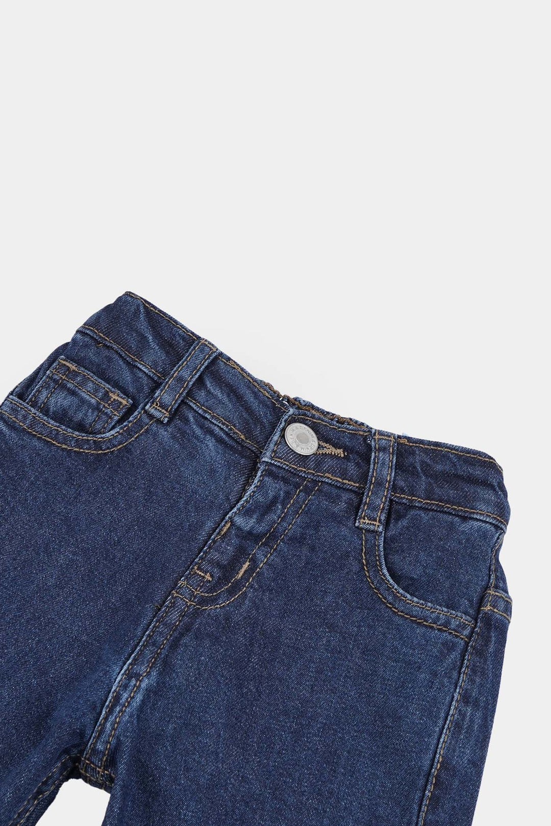 Infant Boys Denim Stretch Pant Darted Balloon Fit Denim-DARK BLUE