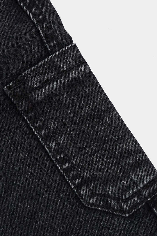 Infant Boys Denim Stretch Pant Panda-Black.Acid