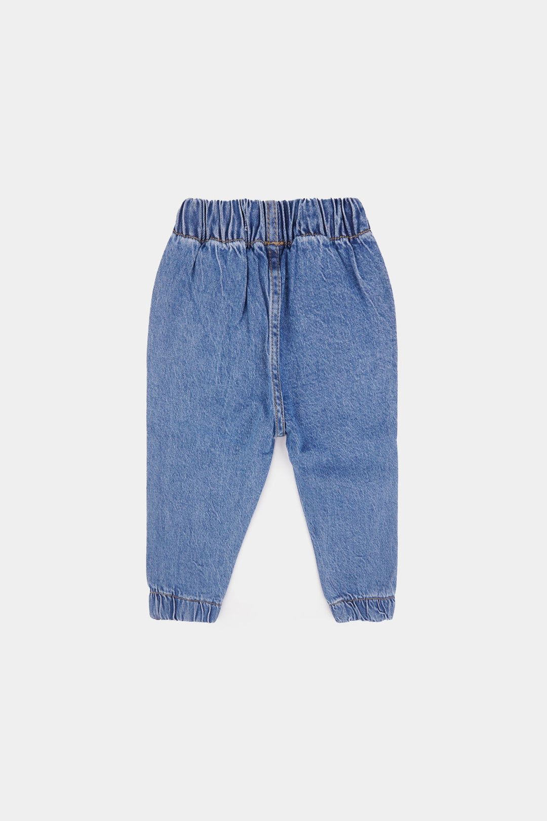 Infant Boys Denim Stretch Pant Trucks-Mid Blue