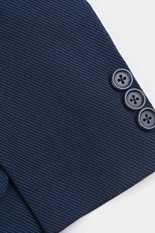 Boys Wool Blazer (Stitch) - Blue