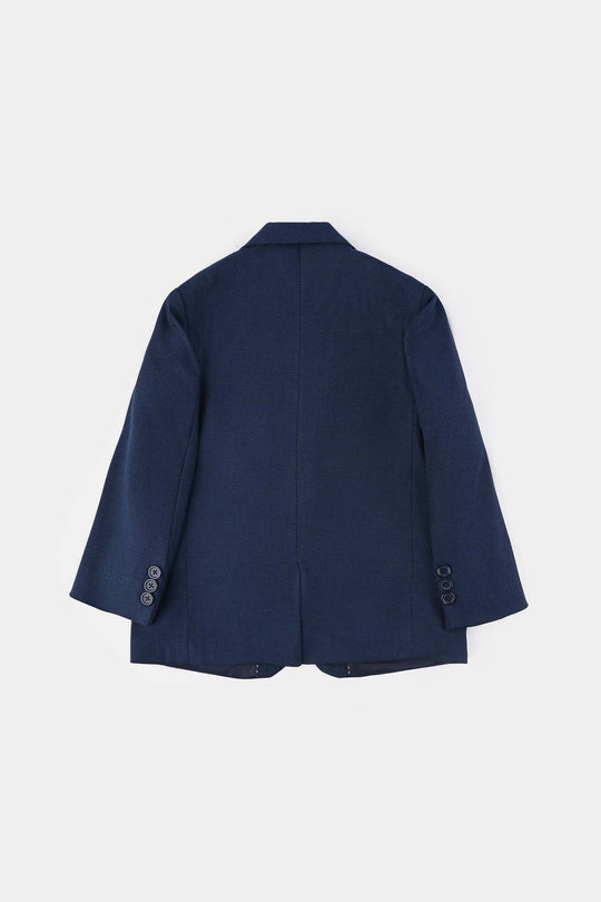 Boys Wool Blazer (Stitch) - Blue