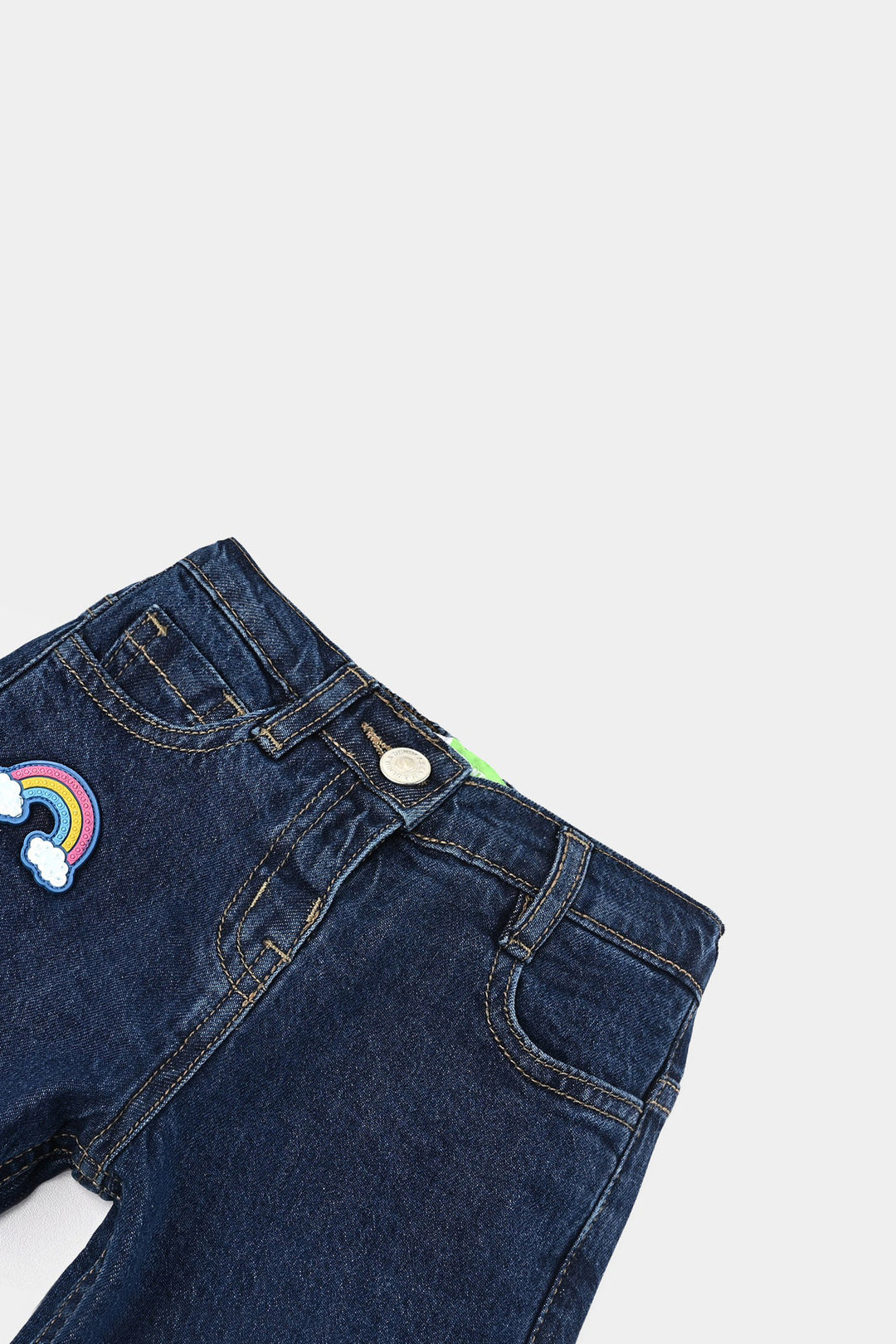 Infant Girls Denim Stretch Pant What Ever-Mid Blue