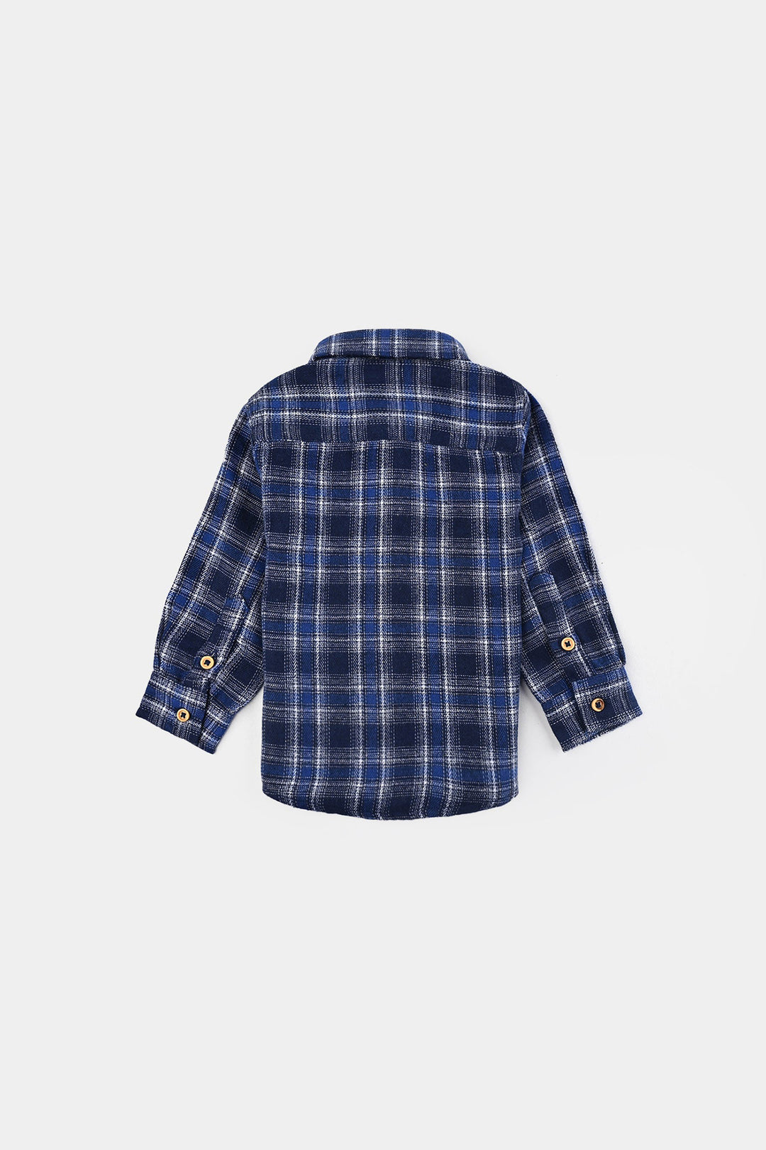 Infant Boys Flannel Shirt (Coastal Vibes)-Blue Check