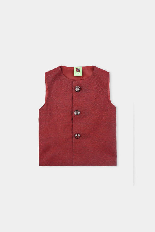 Infant Boys Poly Viscose 3Piece Suit (RHYTHMIC)-RED