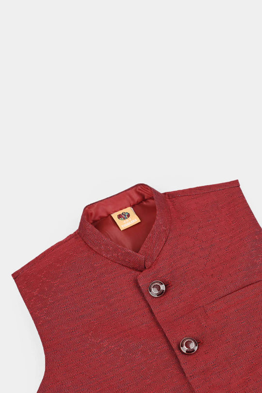 Boys Poly Viscose 3Piece Suit (RHYTHMIC)-RED