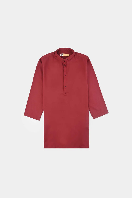 Boys Cotton Poplin Suit (Metal Stud)-MAROON