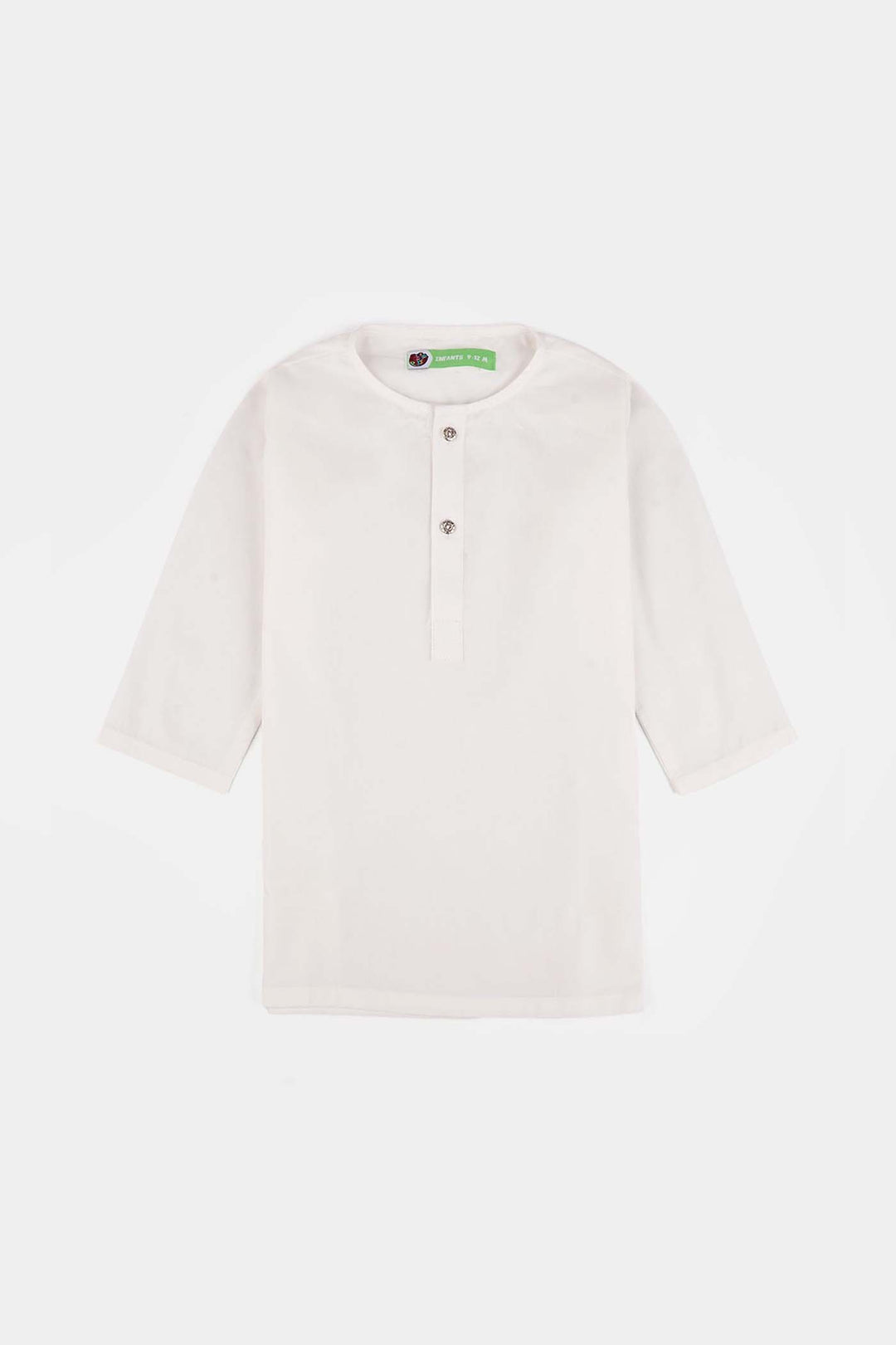 Infant Boys Cotton Poplin Kurta Pajama (Elegant)-White