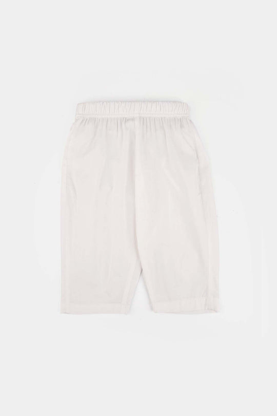 Infant Boys Cotton Poplin Kurta Pajama (Elegant)-White