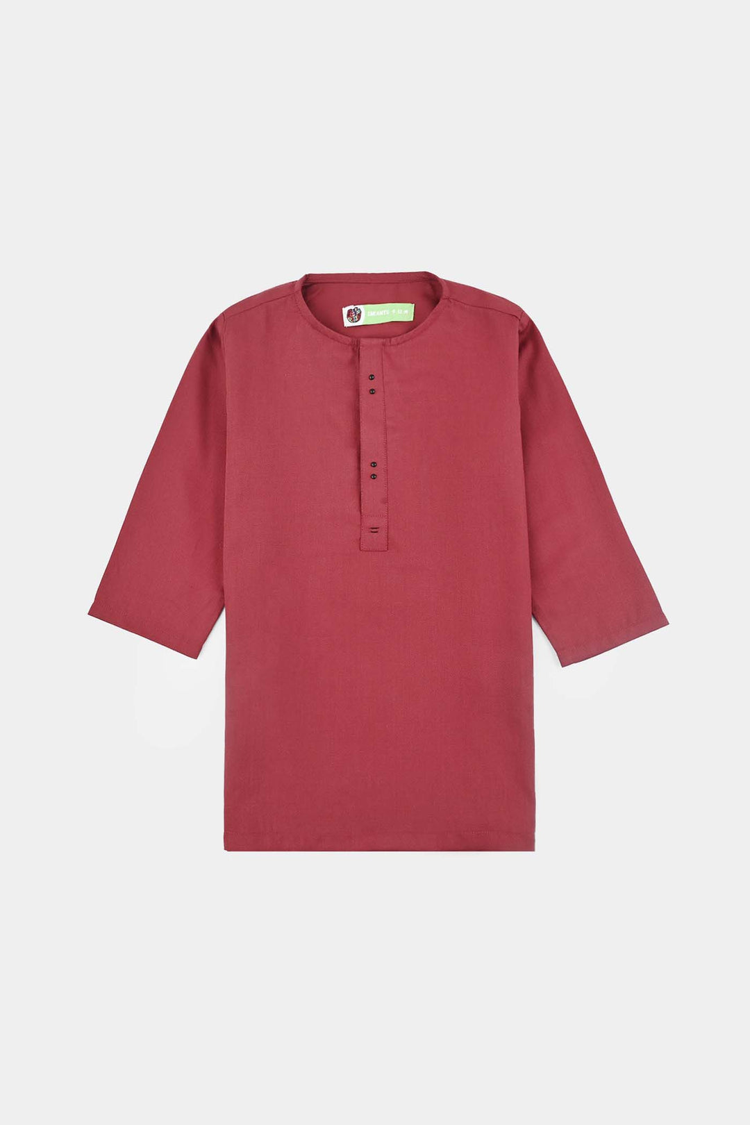 Infant Boys Cotton Poplin Suit (Metal Stud)-MAROON