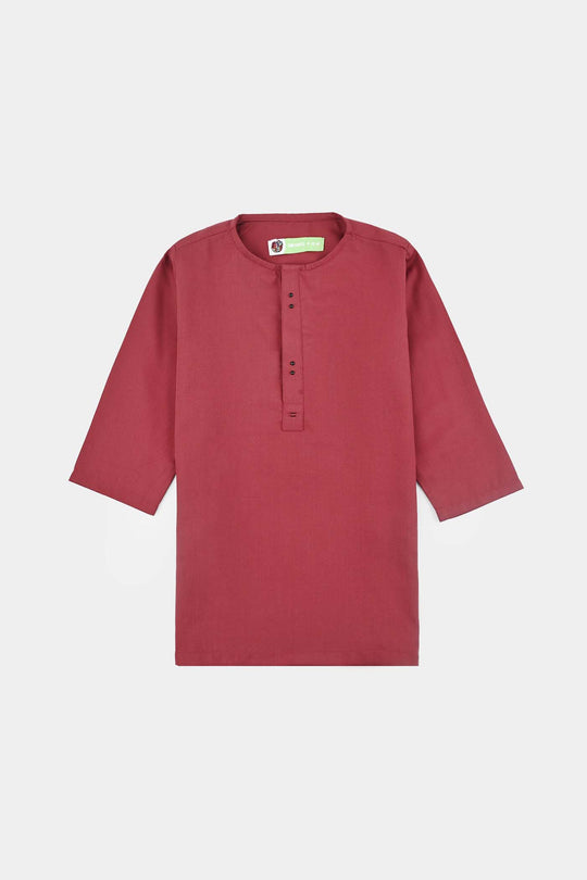 Infant Boys Cotton Poplin Suit (Metal Stud)-MAROON