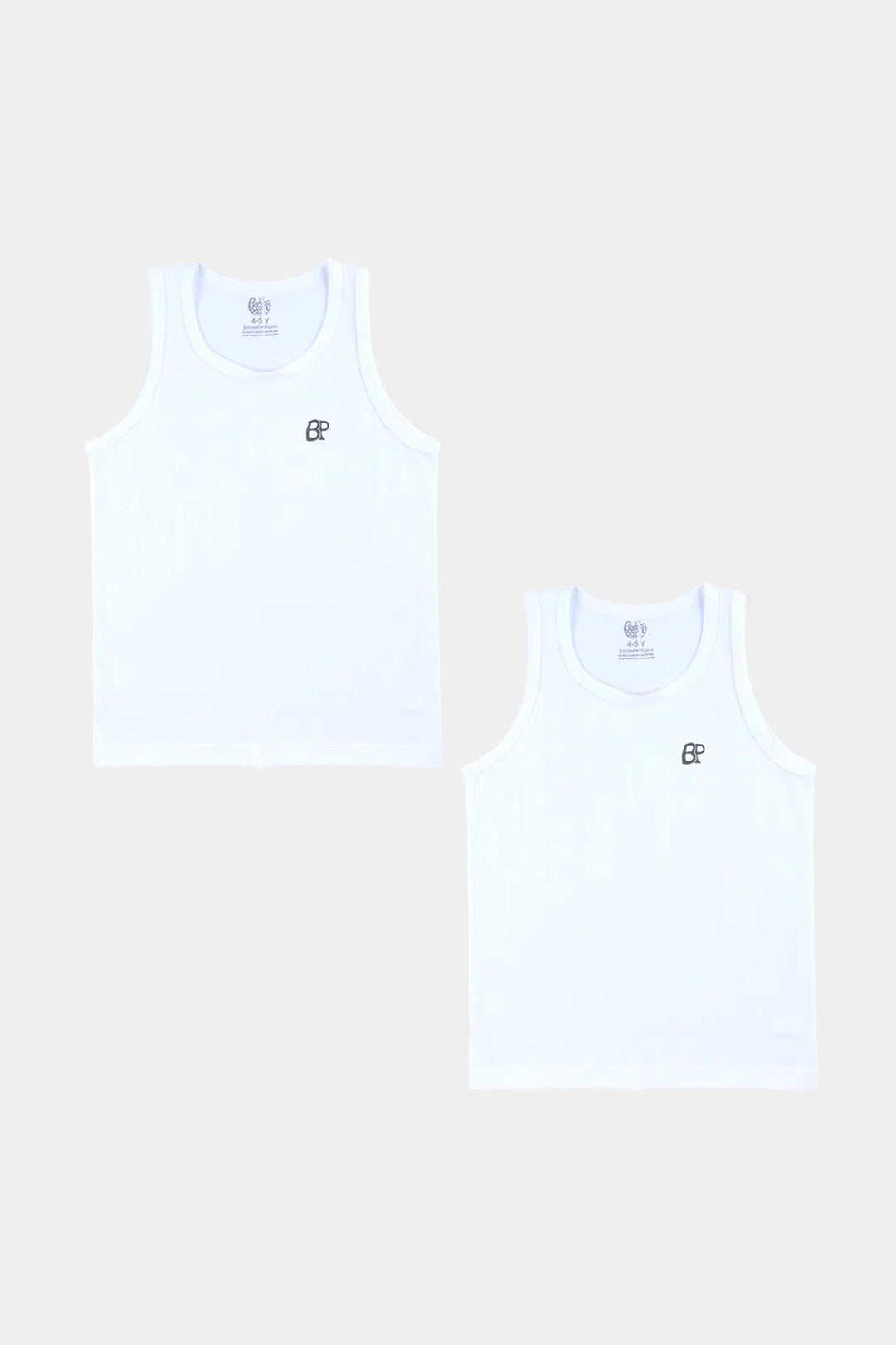 Boys Cotton Jersey Vest-Pack of 2-White