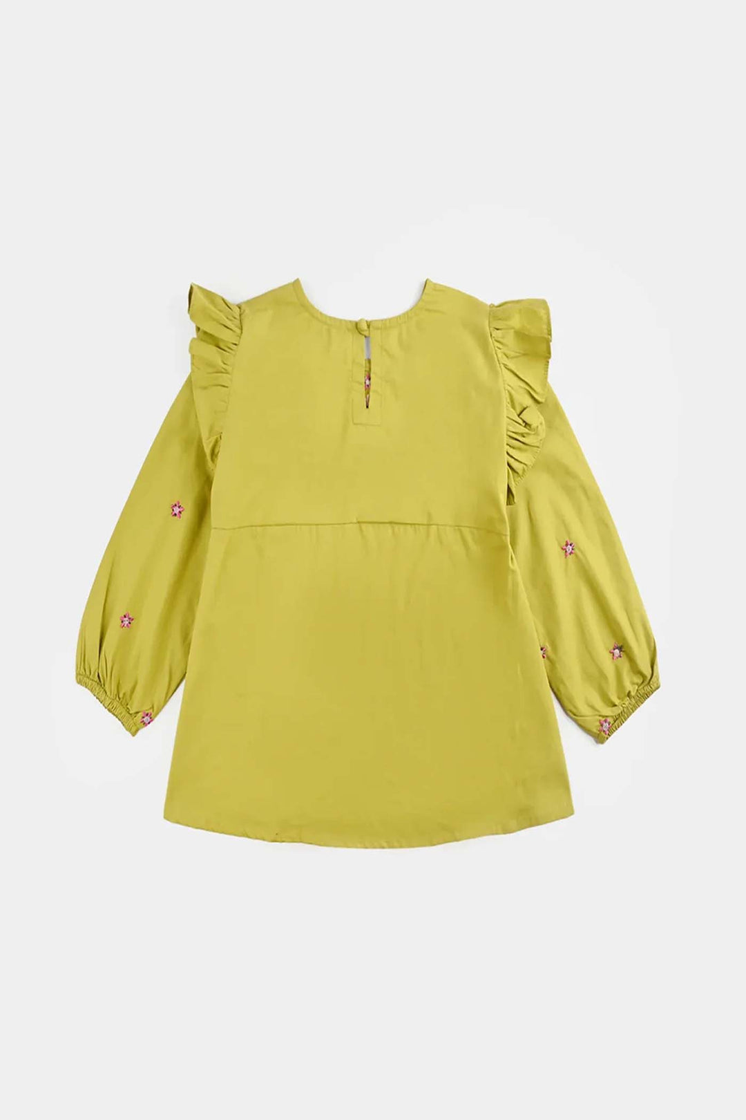 Girls Cotton Emb Top G Dhani-GREEN