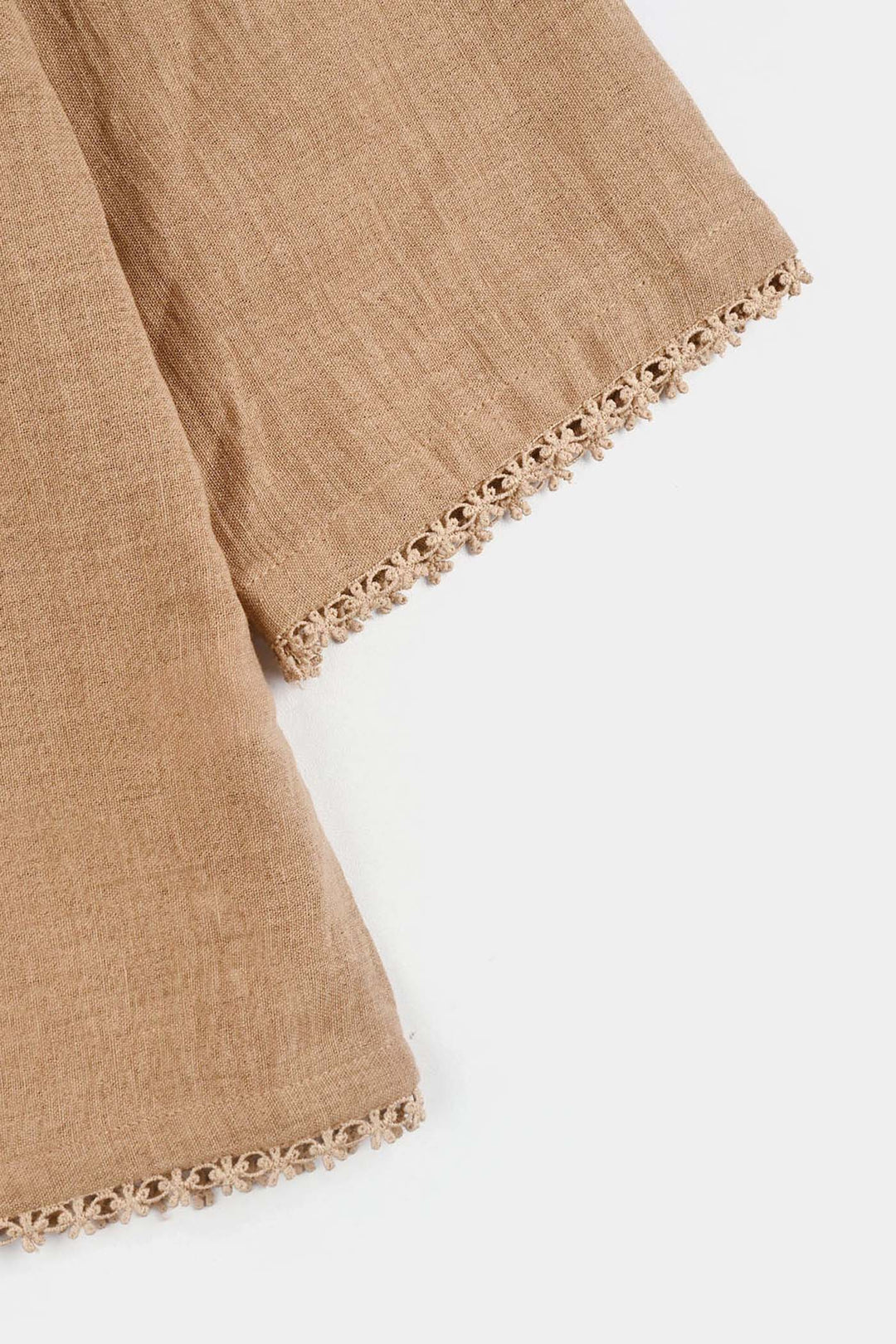 Girls Cotton Emb Top Pink Butter Fly-Sand