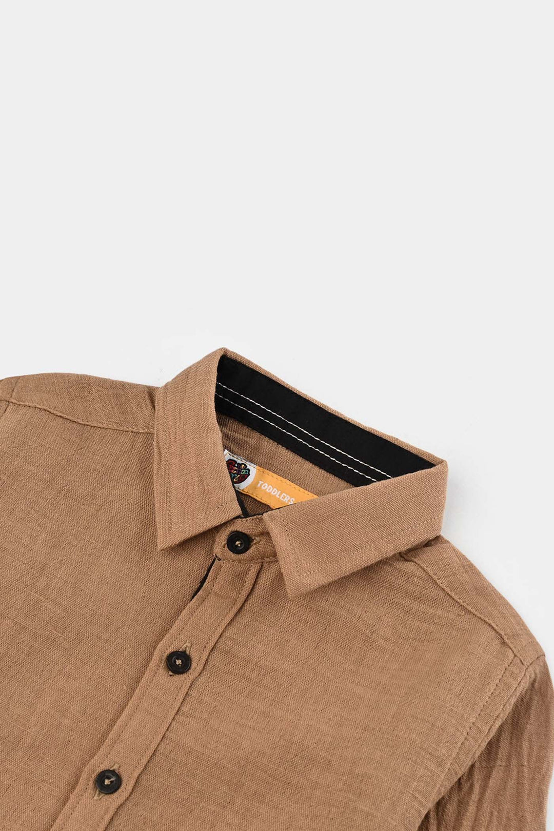 Boys Yarn Dyed Shirt (Dessert)-L.BROWN