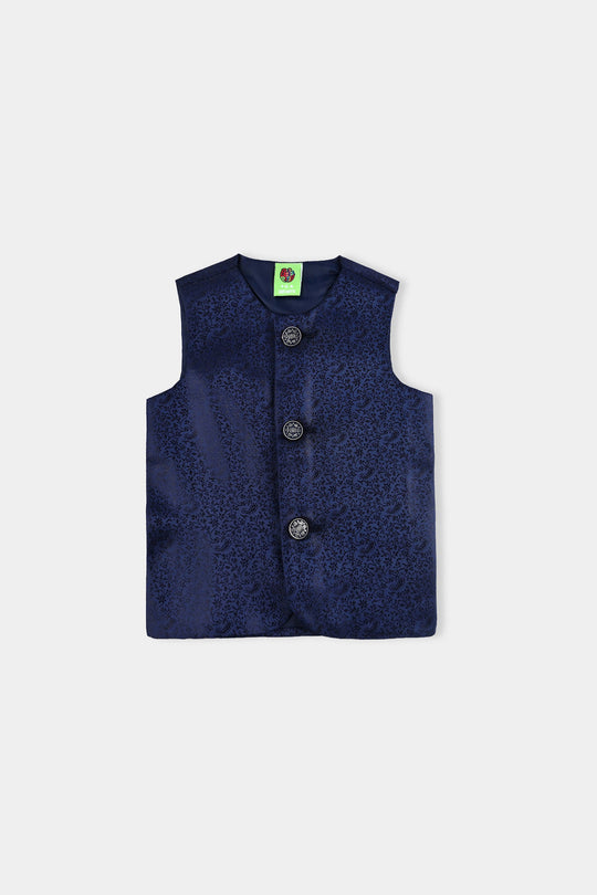 Infant Boys Cotton Poplin 3 Piece Suit (Pageant Blue)-NAVY