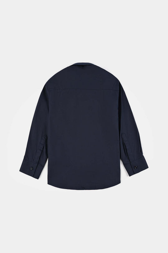 Boys Cotton Poplin Formal Shirt-NAVY