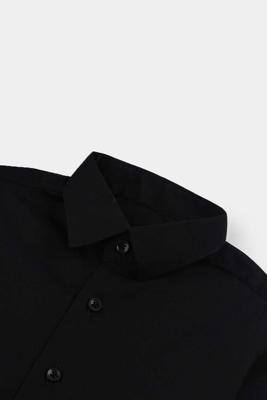 Boys Cotton Poplin Formal Shirt - Black