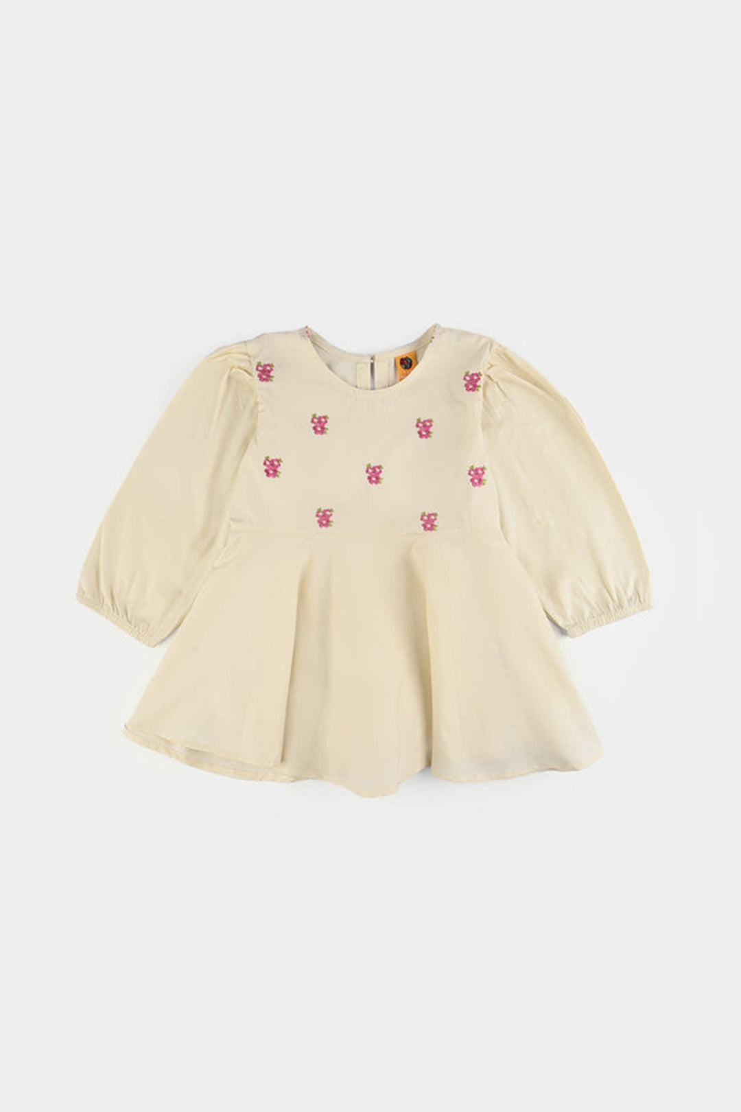 Girls Cotton Emb Co-Set White Swan-White