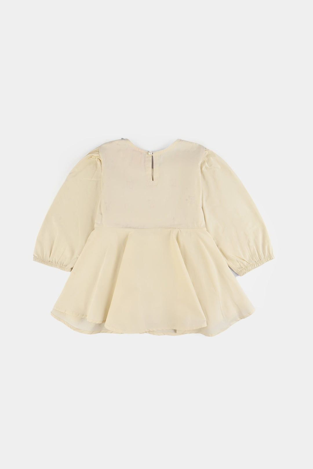 Girls Cotton Emb Co-Set White Swan-White