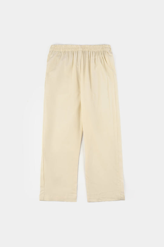 Girls Cotton Emb Co-Set White Swan-White