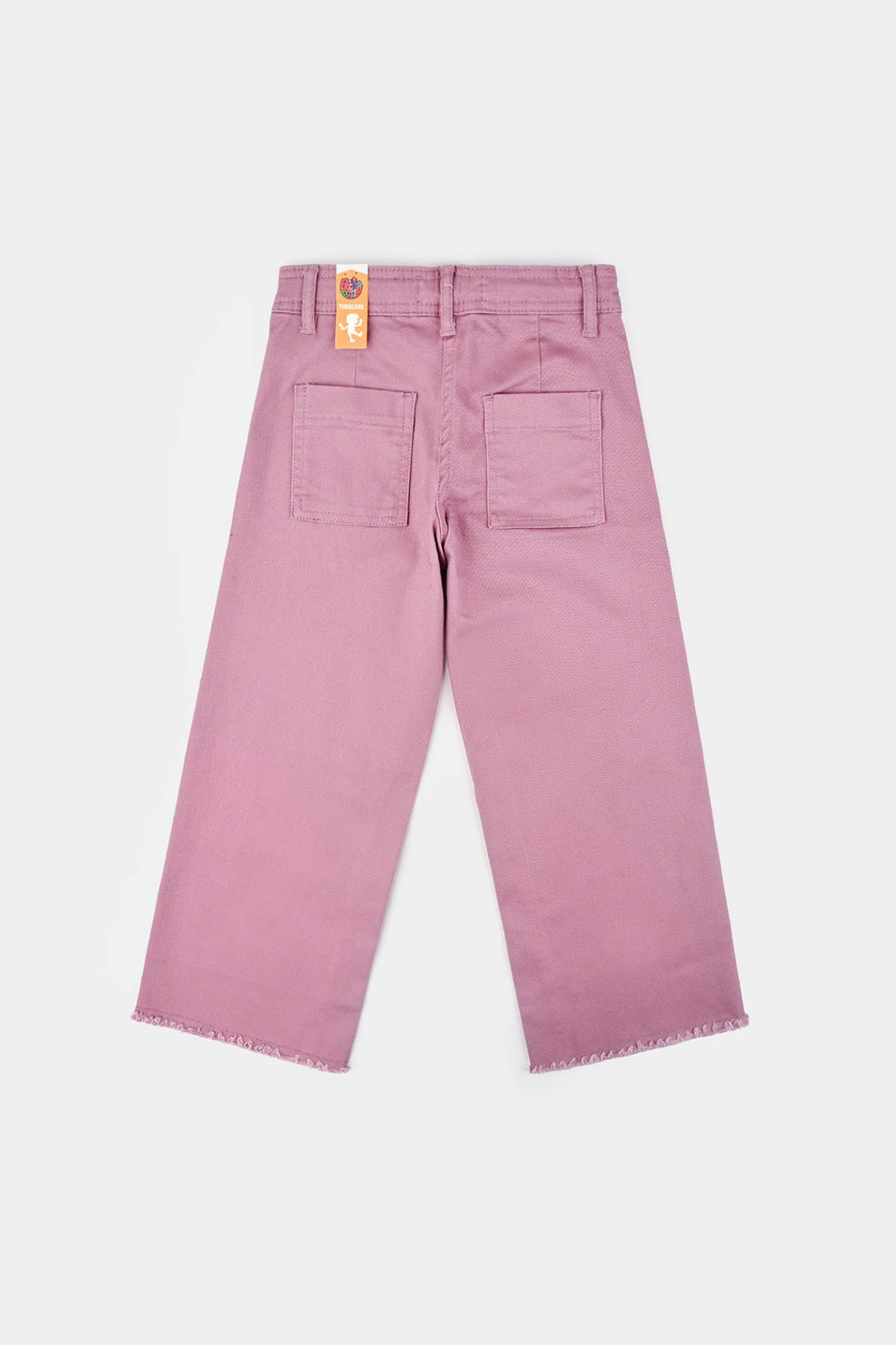 Girls Cotton Twill Pant Pathed-Purple
