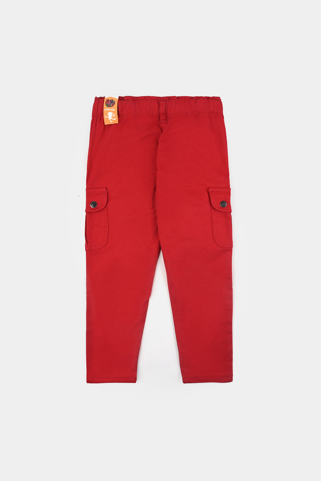 Girls Cotton Twill Pant Flaps-Red