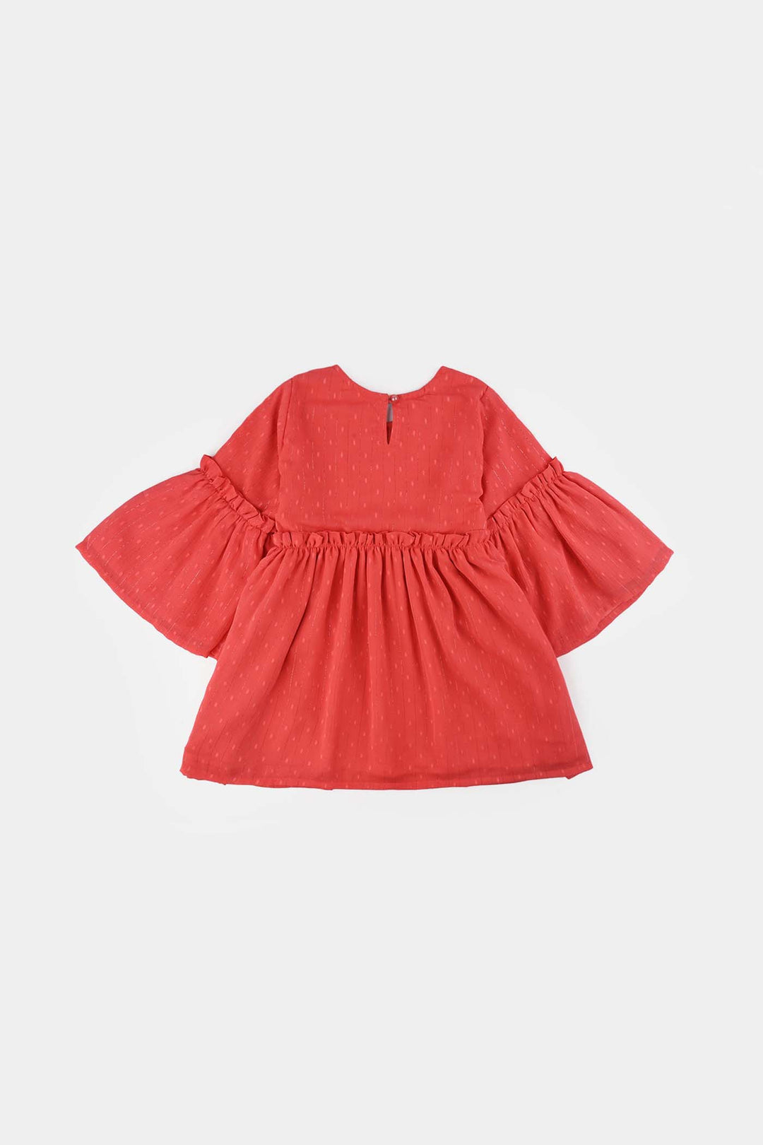 Girls Chiffon Casual Frock Tangy-ORANGE