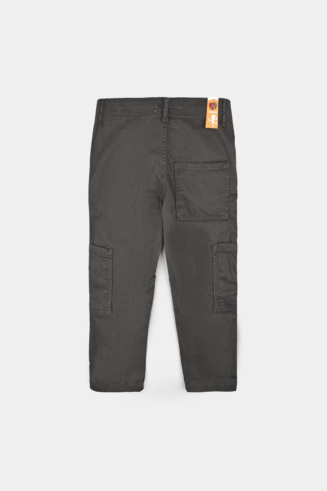 Boys Cotton Twill Pant Stitch On Loops-Lava Smoke