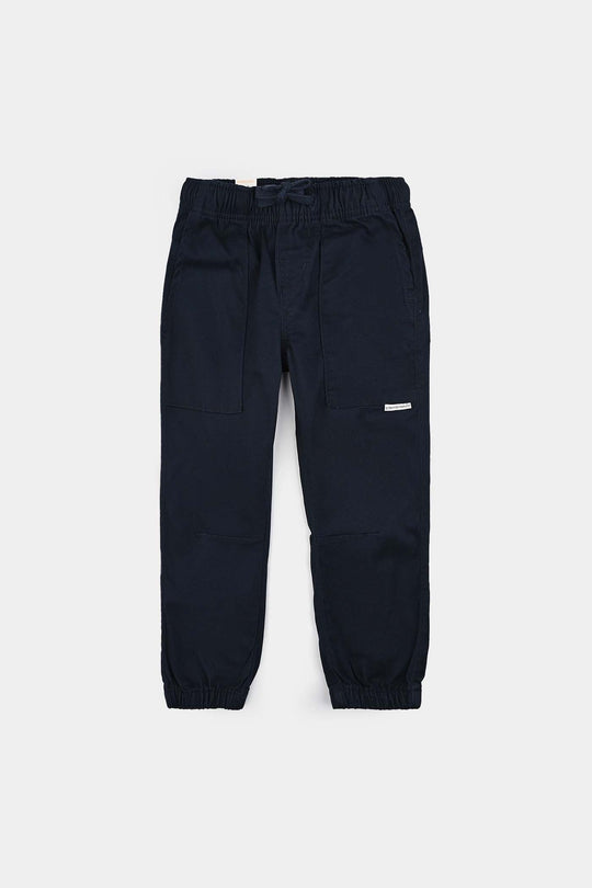 Boys Cotton Twill Pant-NAVY