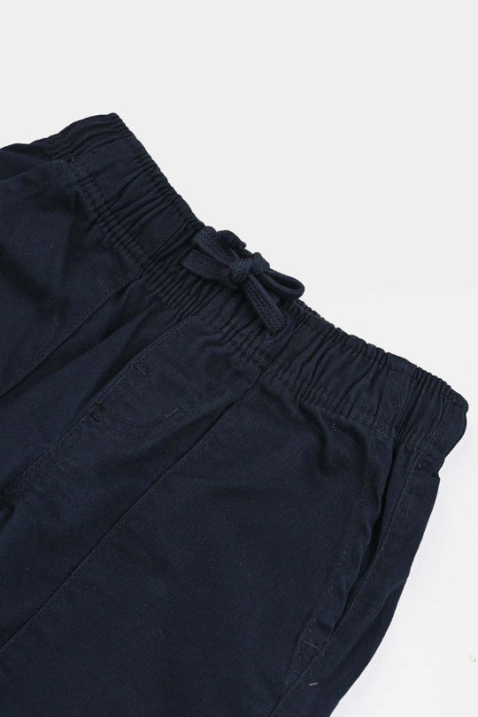 Boys Cotton Twill Pant-NAVY
