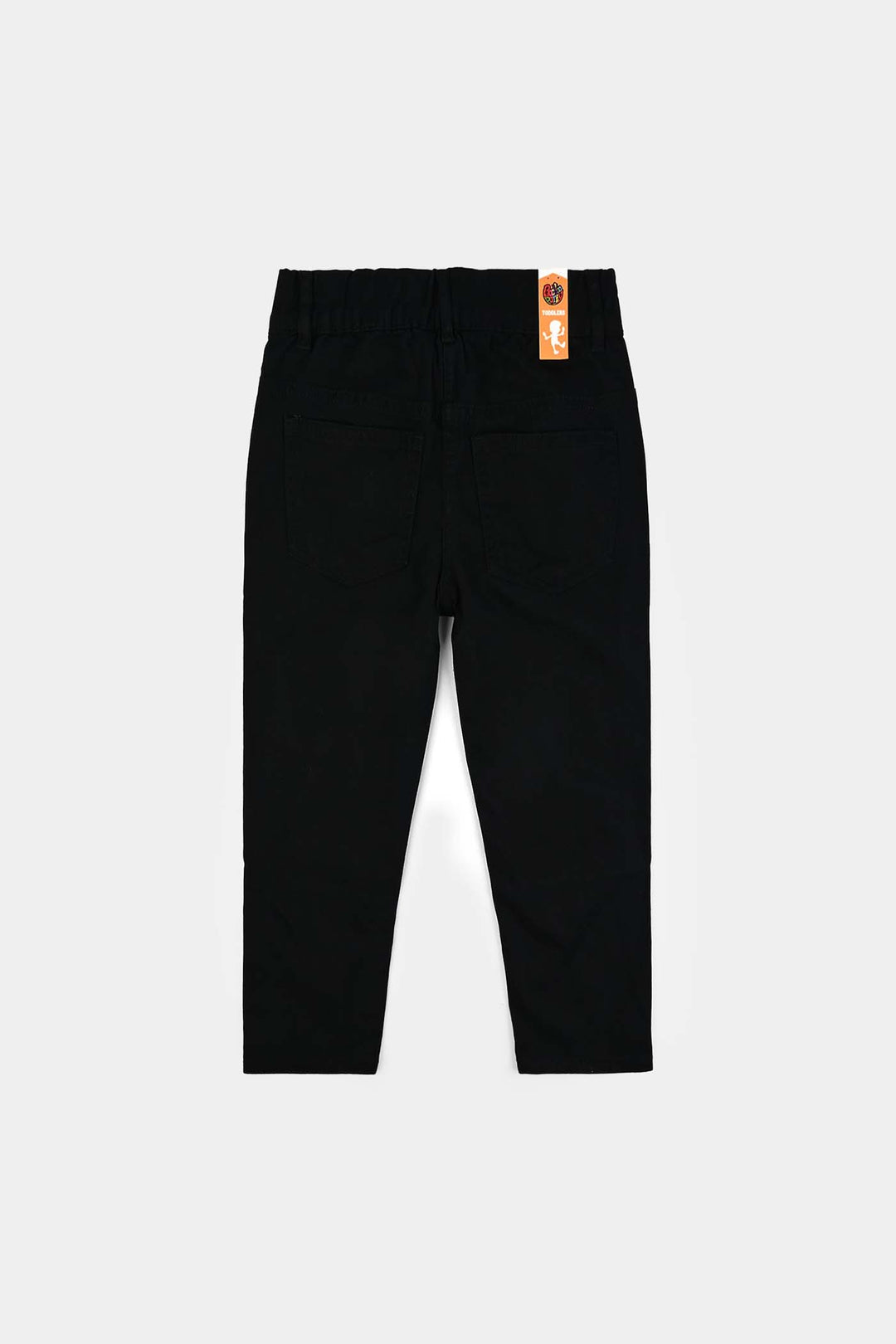 Girls Cotton Twill Pant Pearl Lines-BLACK