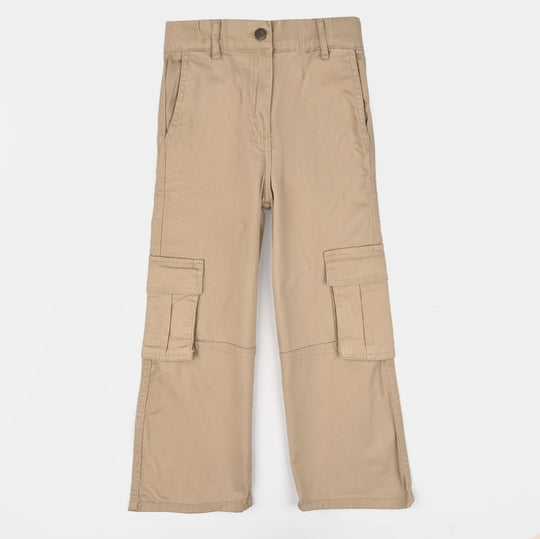 Girls Cotton Twill Pant Box-Wood.Ash
