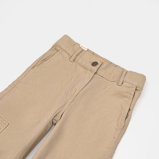 Girls Cotton Twill Pant Box-Wood.Ash