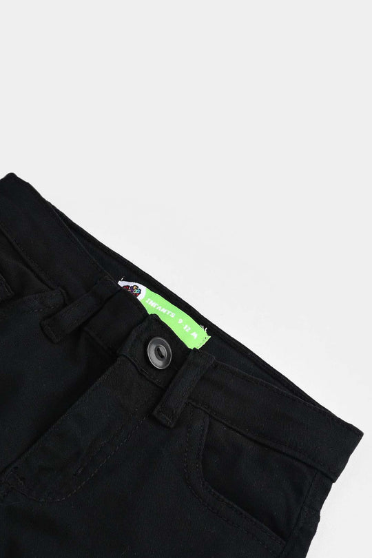 Infant Boys Cotton Twill Pant Basic-BLACK