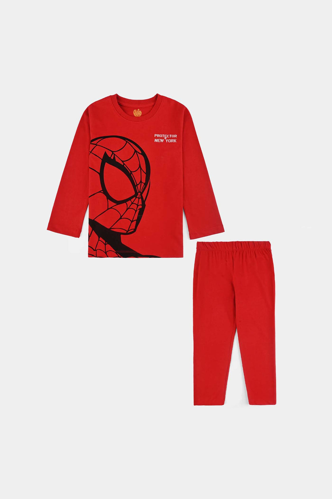 Boys Poly Twill Night Suit-Salsa