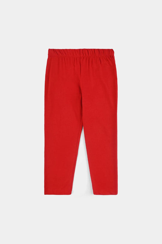 Boys Poly Twill Night Suit-Salsa